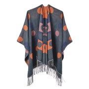 Mantella/scialle da donna autunnale in cashmere con nappe e spacco, stile coreano, graziosa sciarpa/mantella