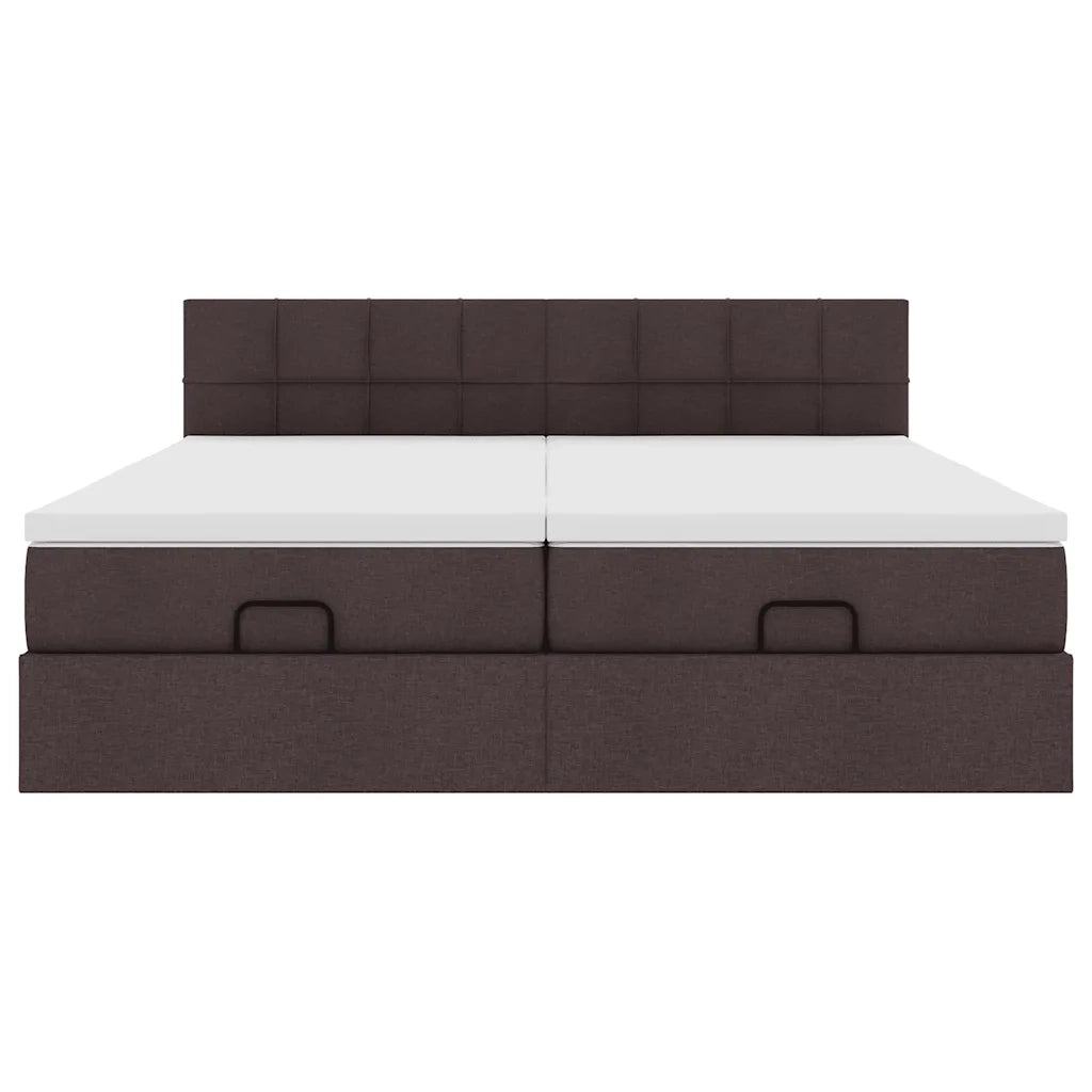 Struttura Letto Pouf con Materassi 200x200 cm in Tessuto 3312853