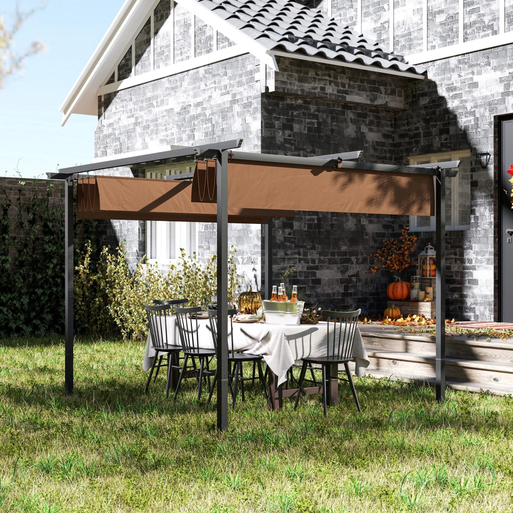 Pergola giardino esterno 3x3 m ¨C zephmum ¨C marrone