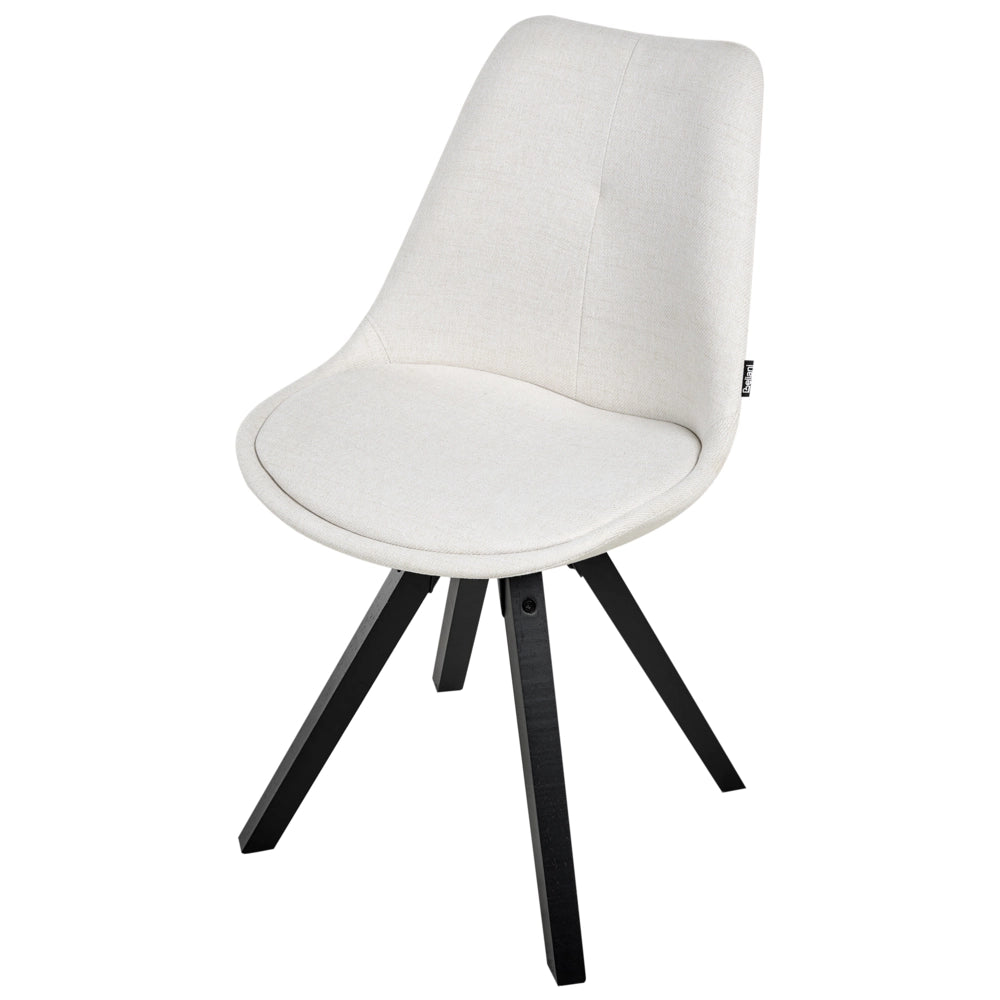 Set di 2 sedie da pranzo beige chiaro girevoli senza braccioli design scandinavo