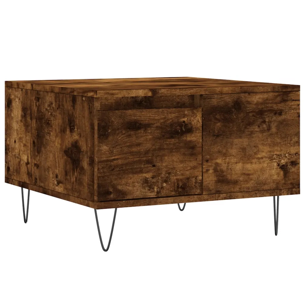 Tavolino da Salotto-Tavolino da soggiorno-Tavolo Rovere Fumo 55x55x36,5 cm Legno Multistrato 845913
