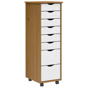 Mobiletto portaoggetti con ruote di grande capacità 34 x 39 x 103 cm in legno di pino color miele 02_0057656