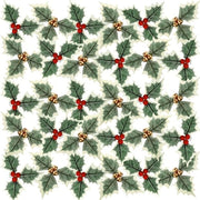 Decorazioni per Natale artificiali con foglie verdi - Baccelli rossi e dorati - Dennenappello - Arrangiamento di albero di Natale - Decorazioni - Matrimonio - Festa - Decorazione per casa - 30 pezzi