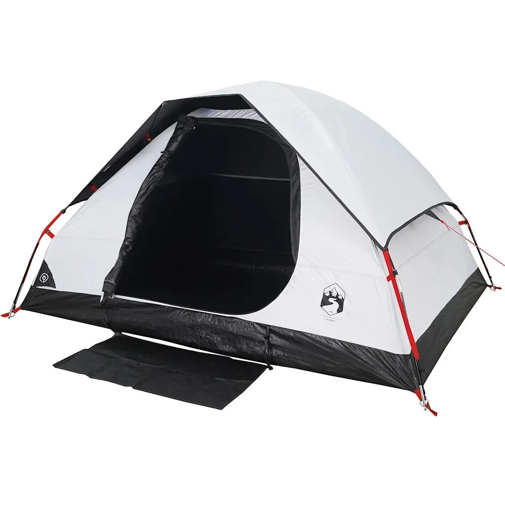 Tenda Campeggio a Cupola 2 Persone Bianca Tessuto Impermeabile 94776