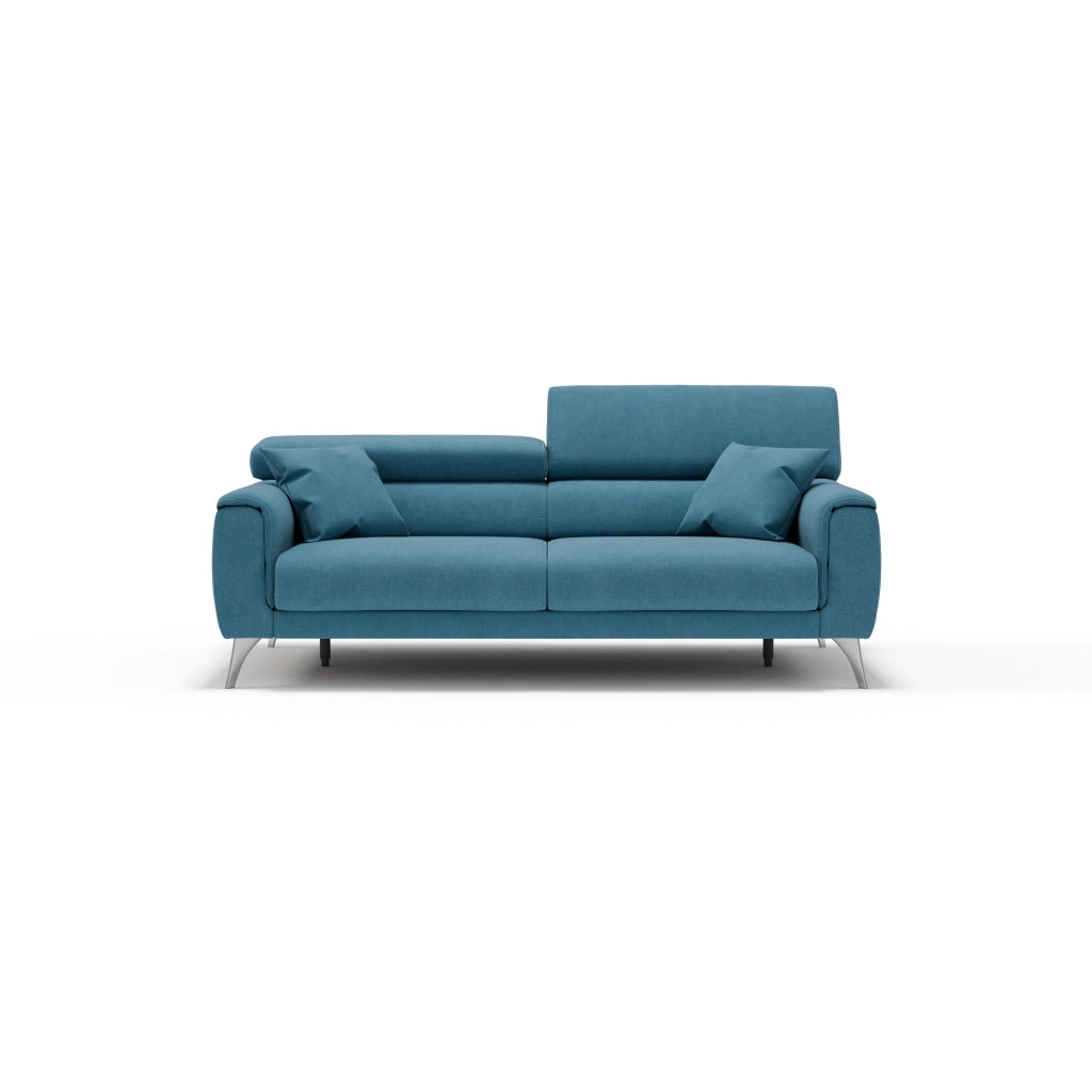 Caravaggio Divano con sedute allungabili e poggiatesta reclinabili in tessuto impermeabile T02 199 cm azzurro