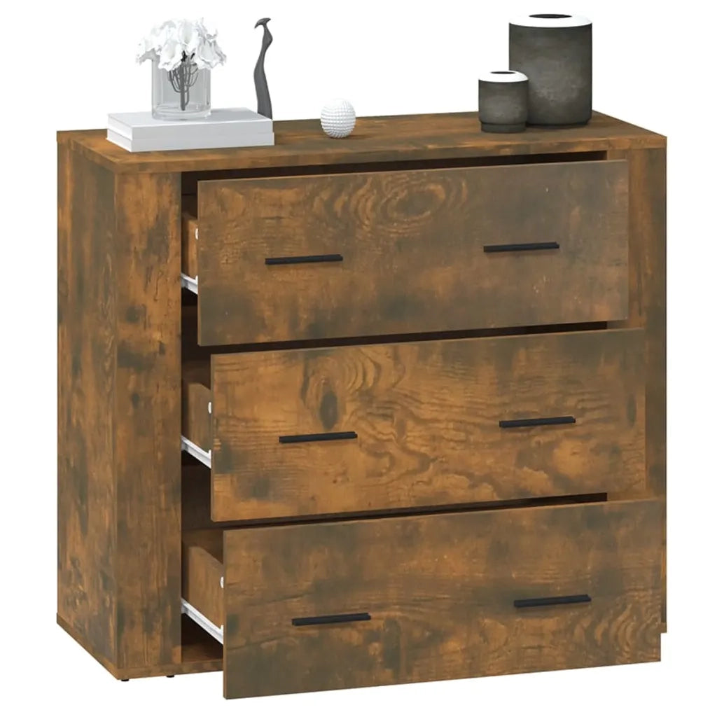 Credenza Rovere Fumo 80x33x70 cm in Legno Multistrato cod mxl 24790