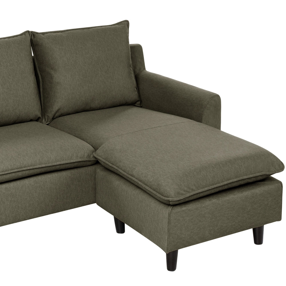 Divano componibile angolare in tessuto verde scuro lato sinistro Cuscino schienale stile moderno