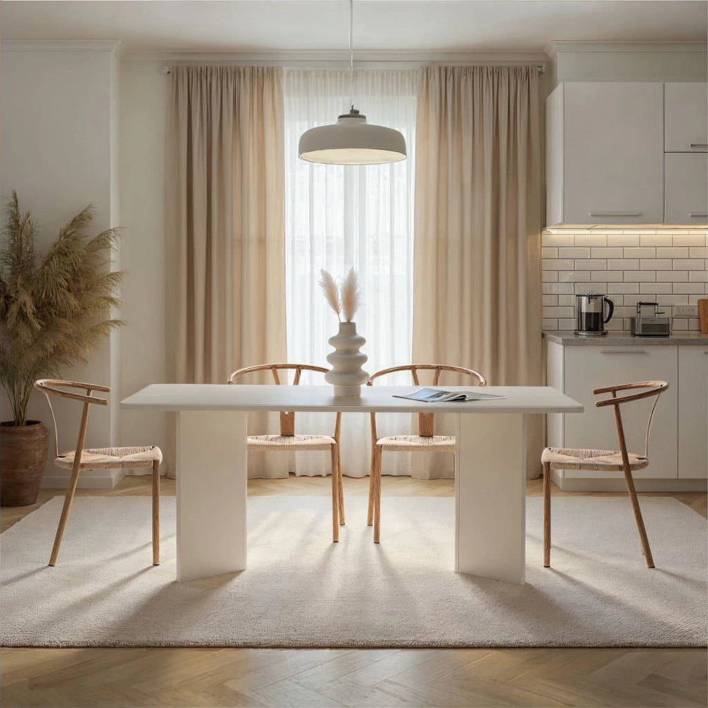 Tavolo da pranzo in legno "Linza" 180 x 90 x 75 cm - Legno bianco