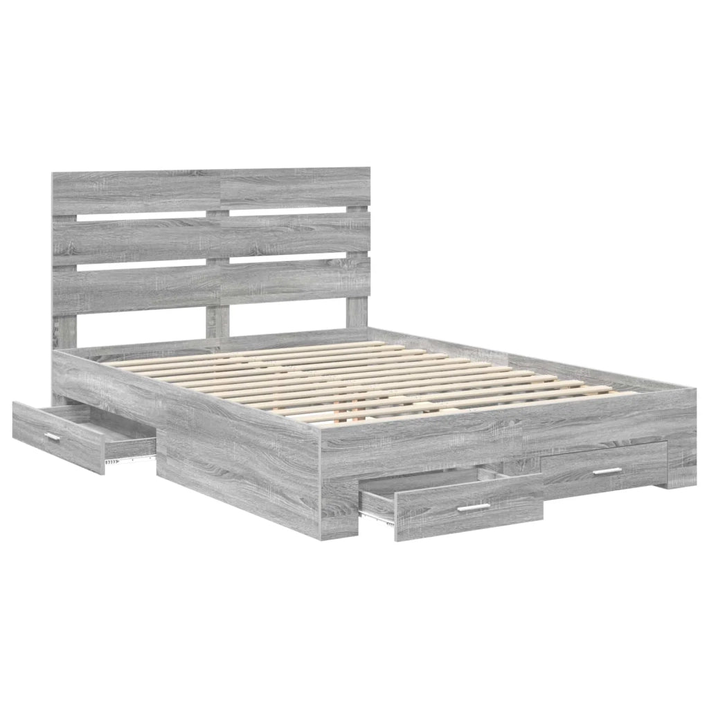 Struttura del letto con cassetto Grigio Sonoma 150 x 200 cm 3411963