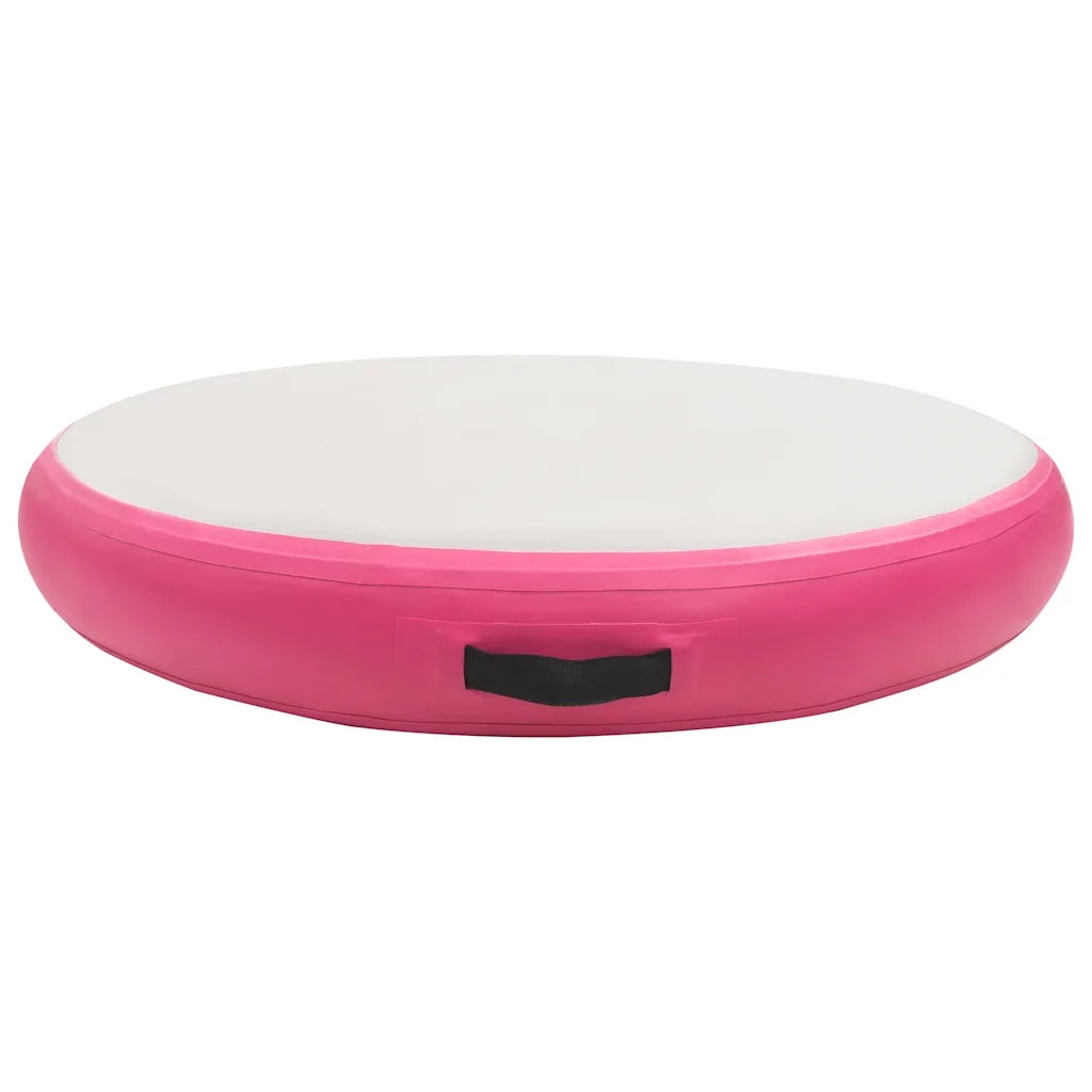 Tappetino Ginnastica Gonfiabile con Pompa 100x100x20cm PVC Rosa CFW3751751
