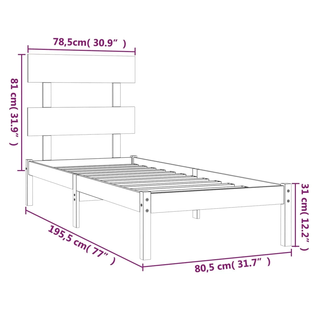 Giroletto in Legno Massello 75x190 cm Small Single 3104633