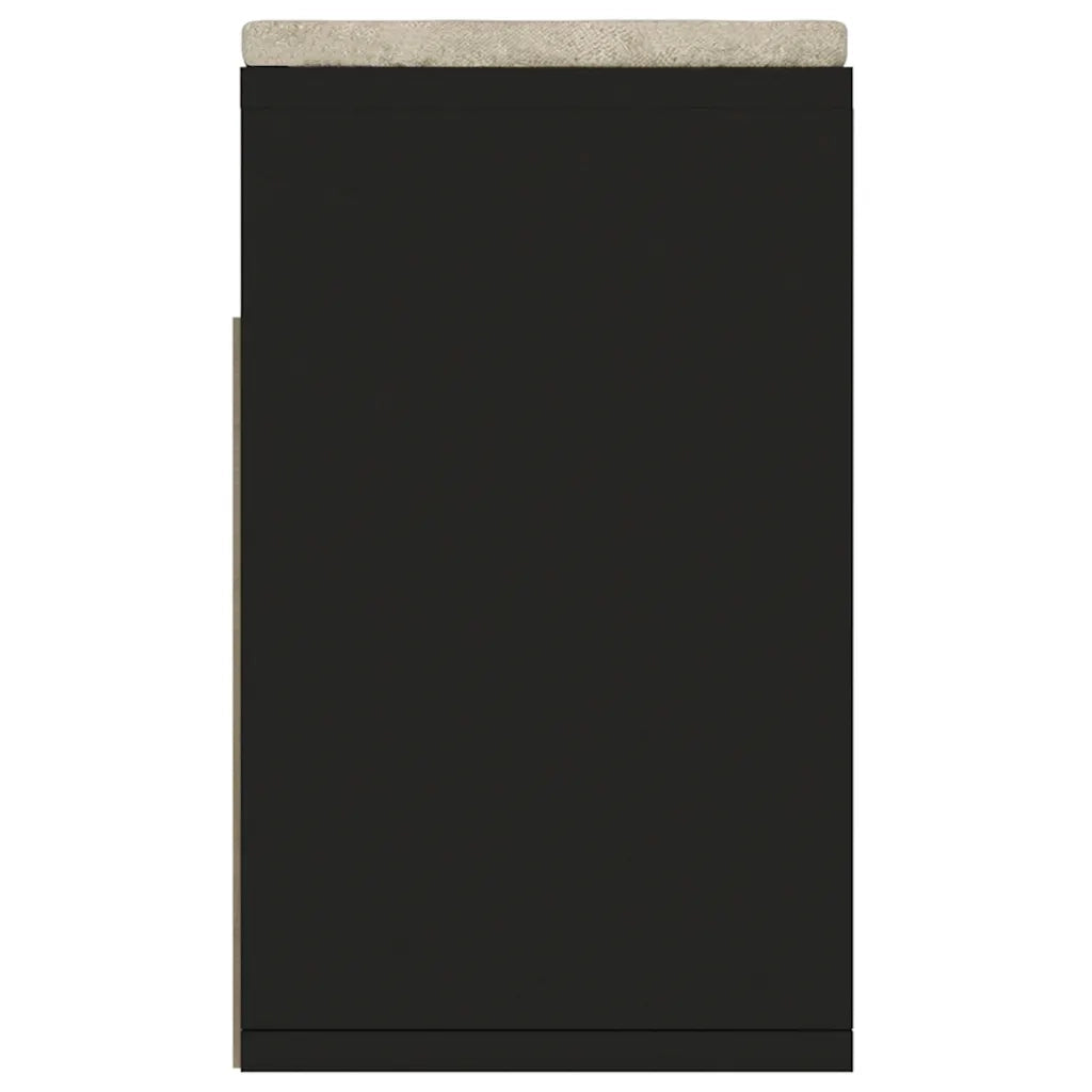 Panca Porta Scarpe con Cuscino Nera 104x30x49cm Multistrato 326751