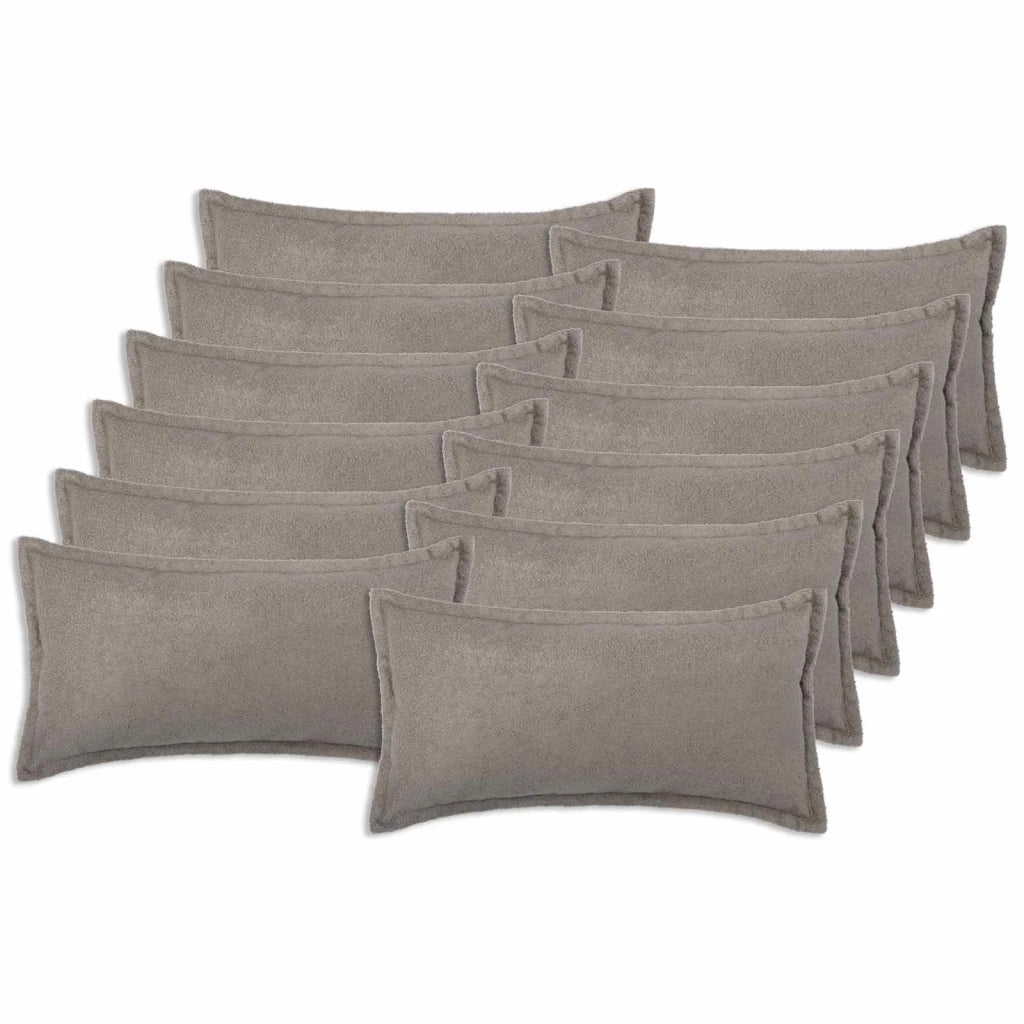 Federa 12 pcs HOUTEN Grigio Chiaro 40 x 80 cm Bouclé 918204