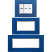 Trade Shop - Placca Cristal 3m 4m 6m Blu Capri Effetto Vetro Compatibile Con Bticino Axolute -