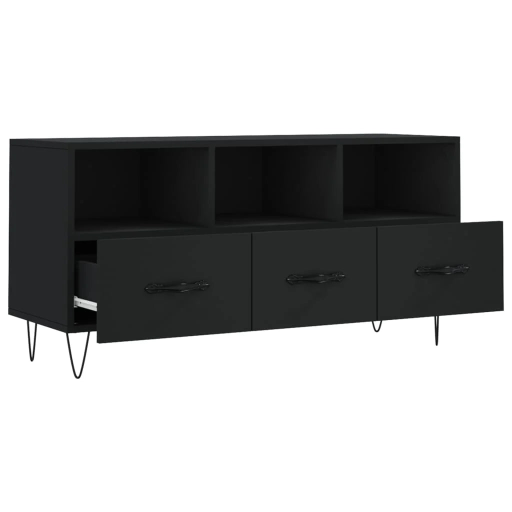 Mobile TV multimediale mensola TV credenza TV sala da pranzo soggiorno camera da letto 102 x 36 x 50 cm legno ingegnerizzato nero 02_0025604