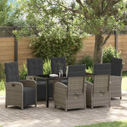 Set da Pranzo per Giardino con cuscino 7 pcs Grigio polyrattan 3380327