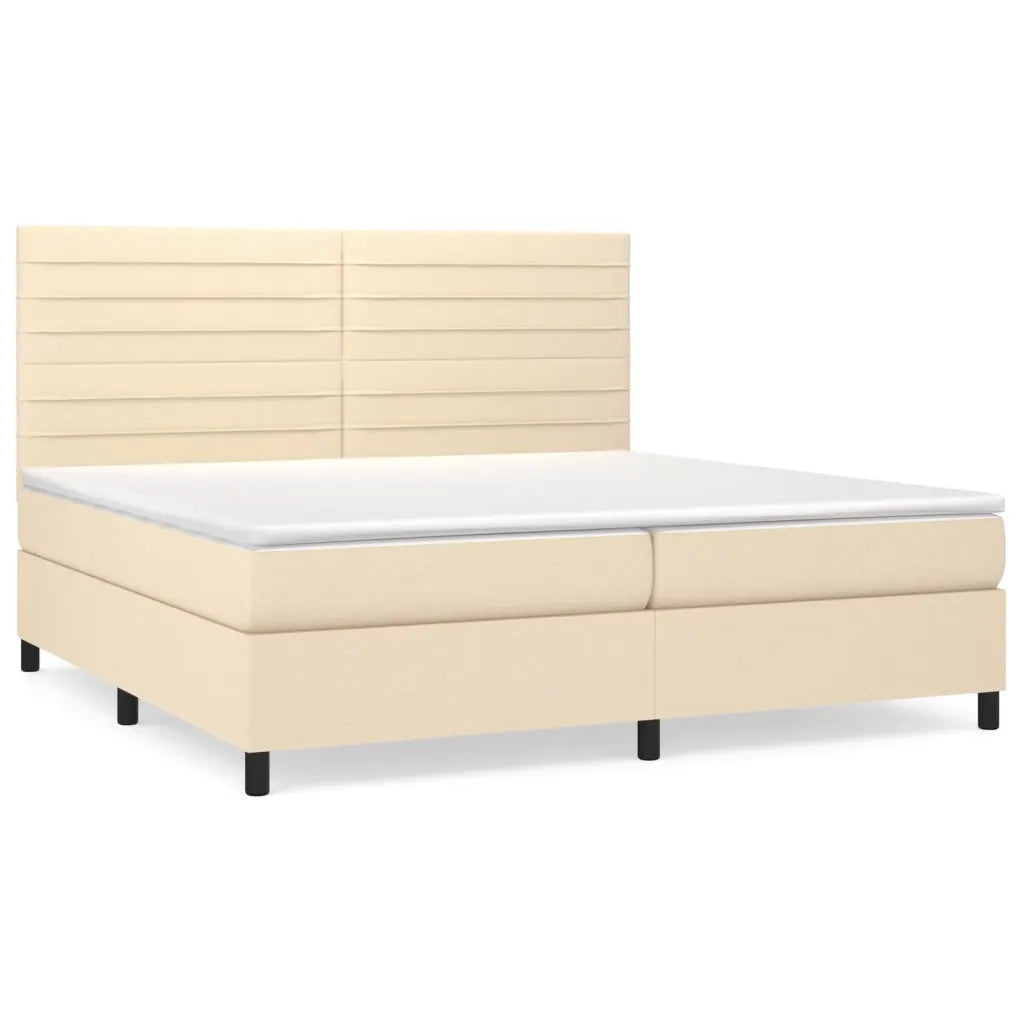 Giroletto a Molle con Materasso Crema 200x200 cm in Tessuto cod mxl 61240