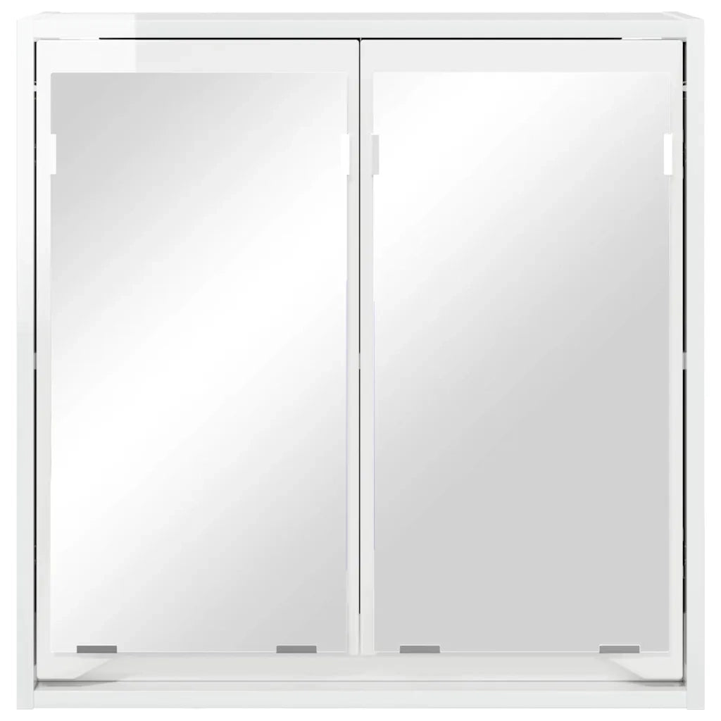 Mobiletto per specchio da bagno Bianco Lucido 60 x 20 x 60 cm