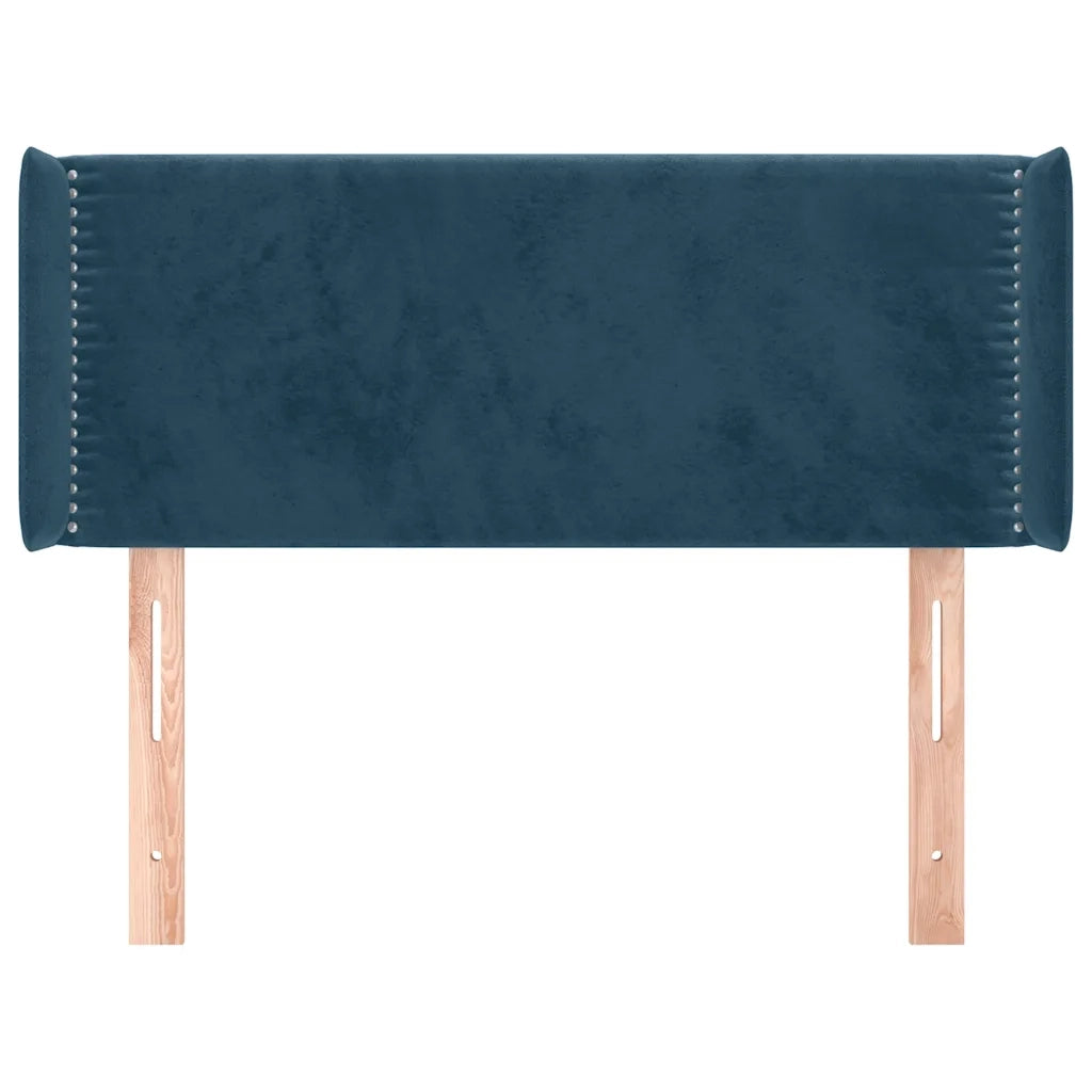 Testiera ad Orecchio Blu Scuro 103x16x78/88 cm in Velluto