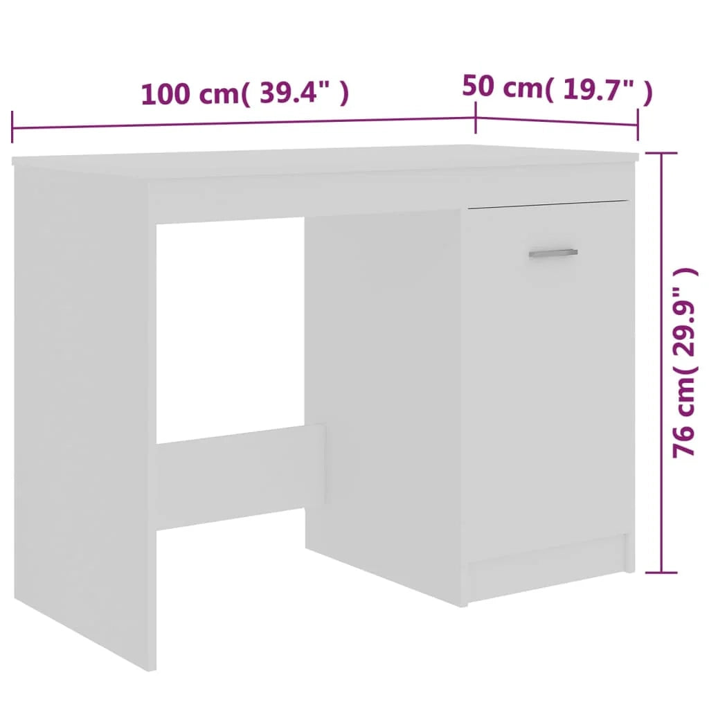 Scrivania tavolo postazione di lavoro mobile per computer studio 100 x 50 x 76 cm legno ingegnerizzato bianco 02_0023499