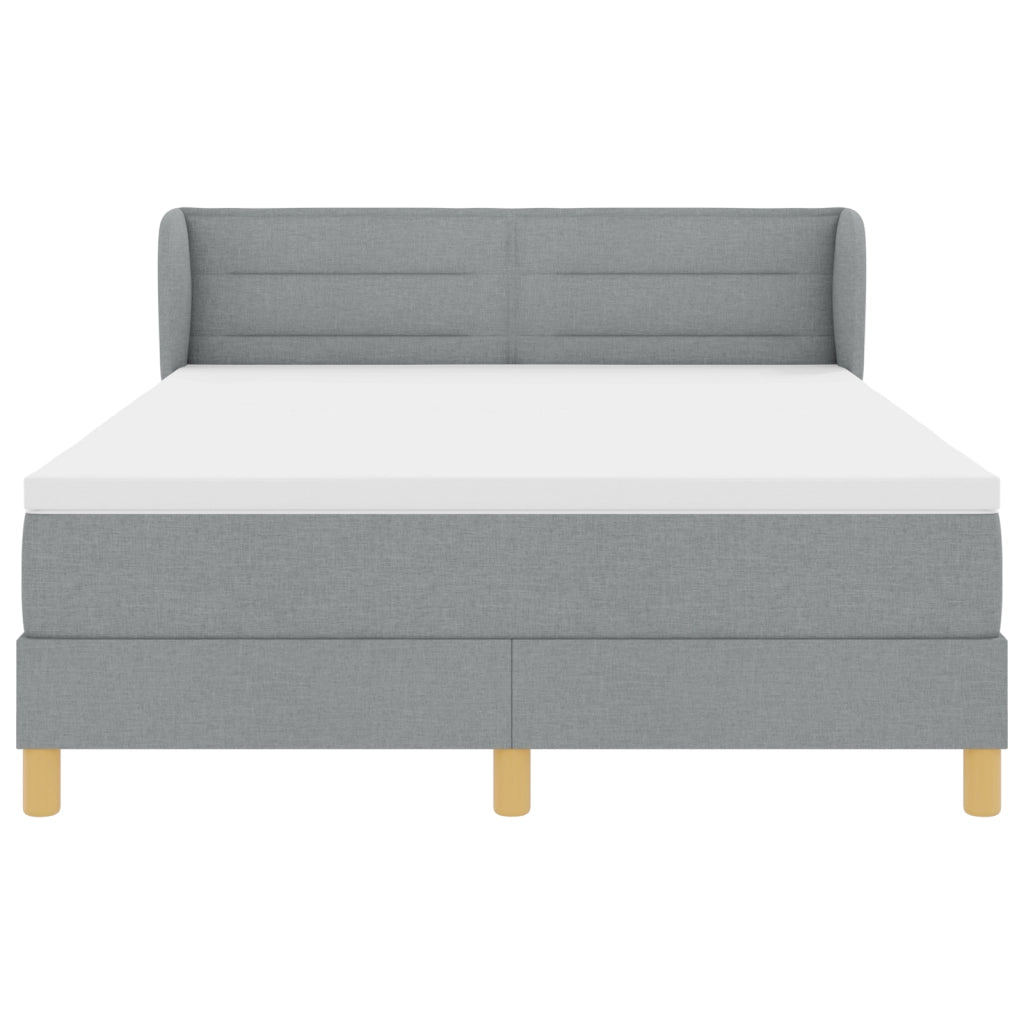 Letto a Reti con Materasso Grigio Chiaro 140x190 cm in Tessuto