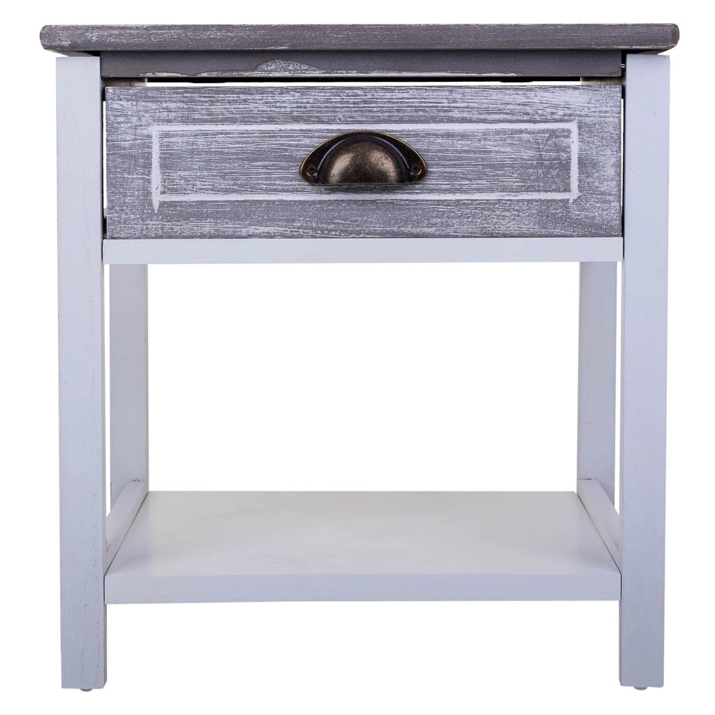 Comodino in legno bianco 40x29x42