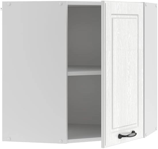 Mobile angolare da cucina R-Line, Bianco casa di campagna, 57 cm, per la libera combinazione all'interno di sistemi cucina modulari