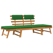 Panca da giardino 2 in 1 per esterni con cuscini 190 x 68 x 74 cm legno massello di acacia 02_0011597