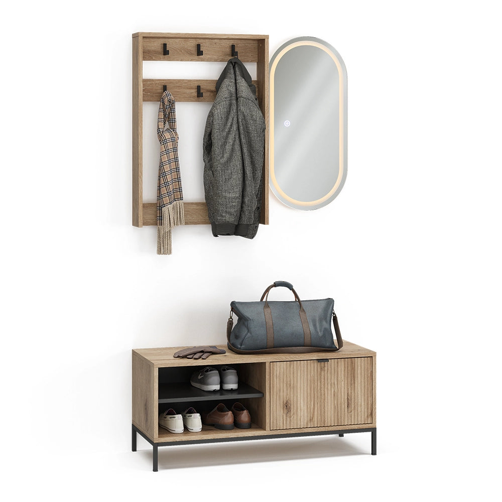 Armadio da ingresso Eliza Quercia vichinga 100 x 45 cm Set, 3 parti Vicco