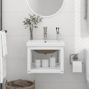 Telaio per Lavabo da Bagno con Lavabo Integrato-Struttura per Lavabo da Bagno Bianco in Ferro 249298