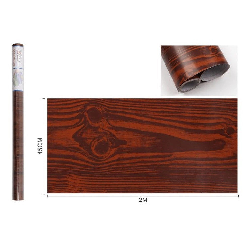 Trade Shop - Rotolo Pellicola Adesiva Effetto Legno 45cm X 2mt Cassetti Carta Da Parati 89234 -