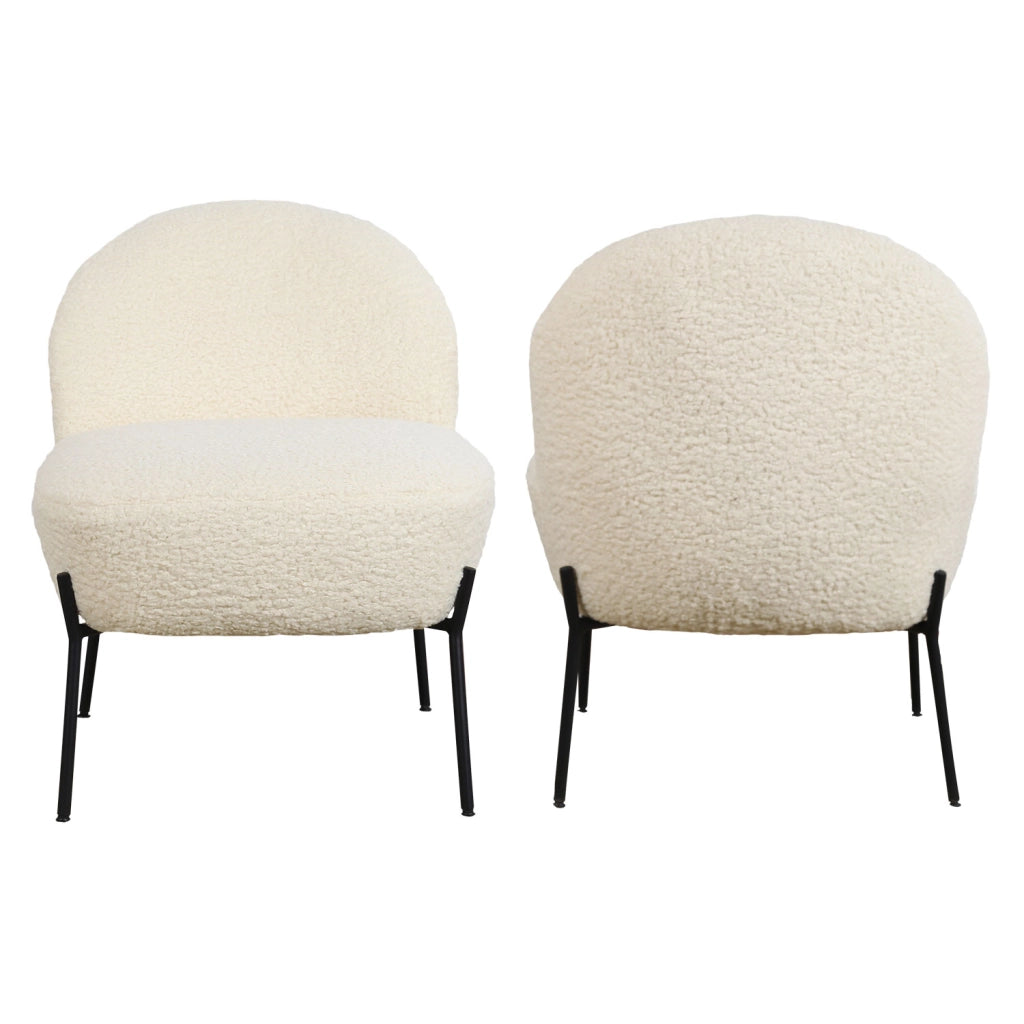 Poltrona in tessuto bouclette beige HELMI