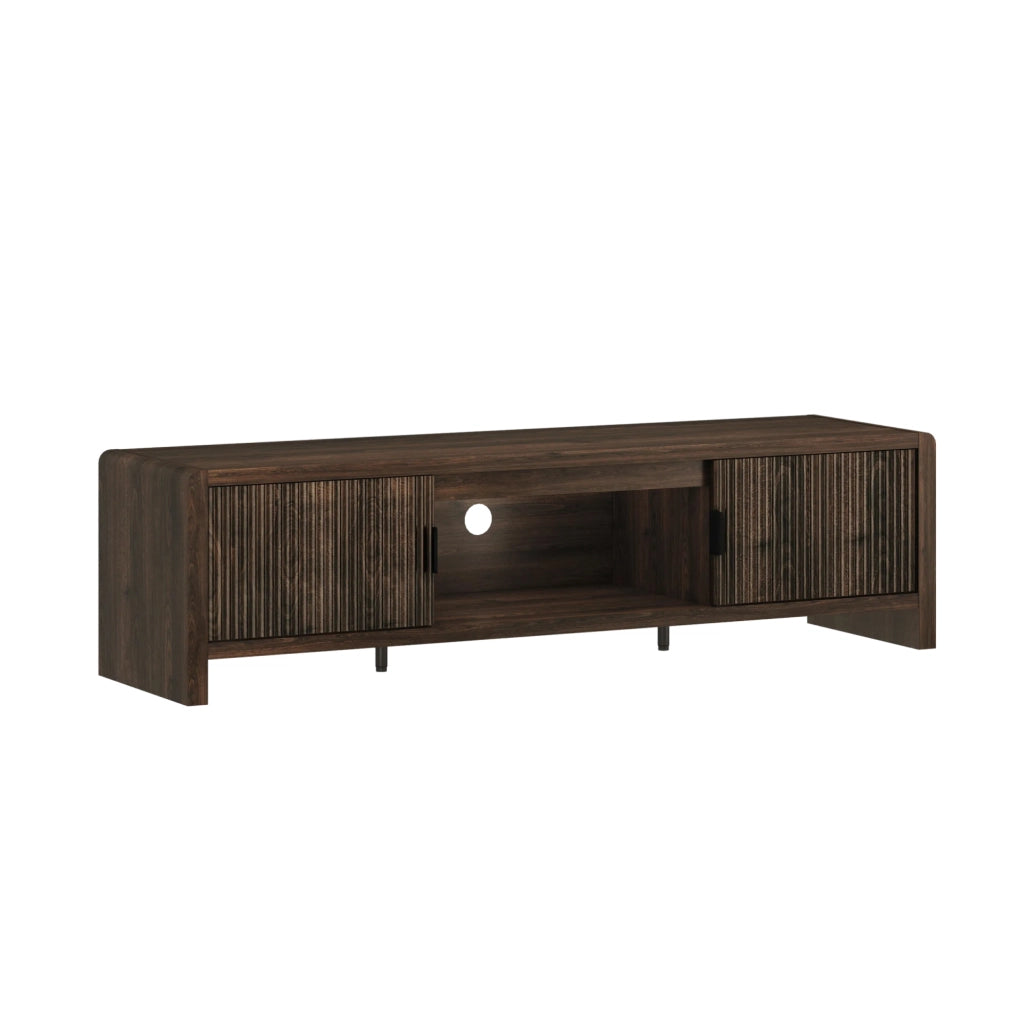 Mobile TV Lukkodso con 2 Ante e Vano Centrale Aperto 150x40x40 cm Effetto Noce [en.casa]
