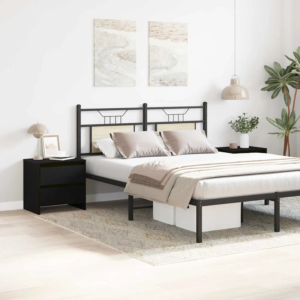 Armadio da Notte 2 pcs Rovere Nero 45 x 34 x 44,5 cm 863358
