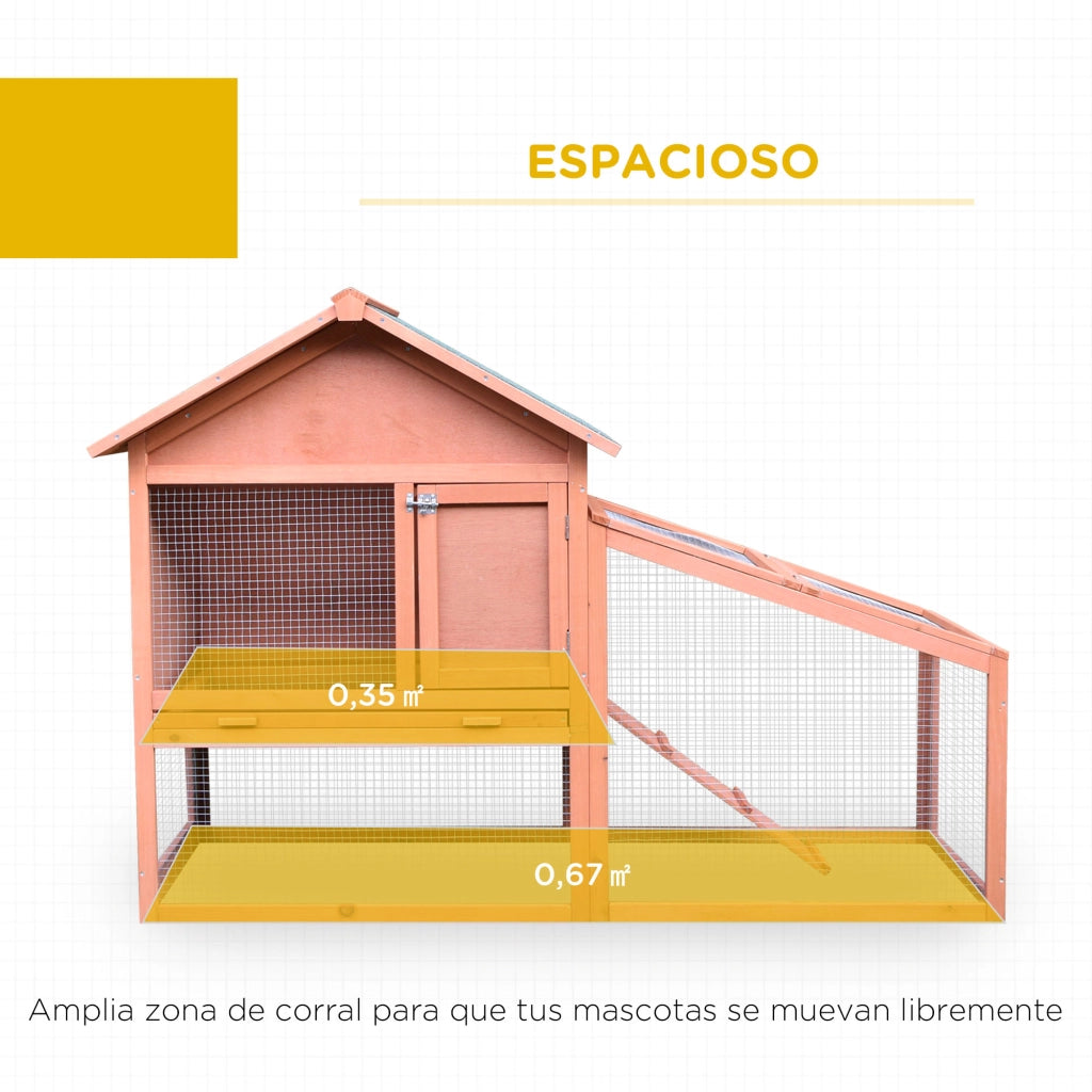 Casetta per Conigli Due Livelli in Legno con Tetto ¨C zephmum ¨C Grigio 144x64.5x100cm