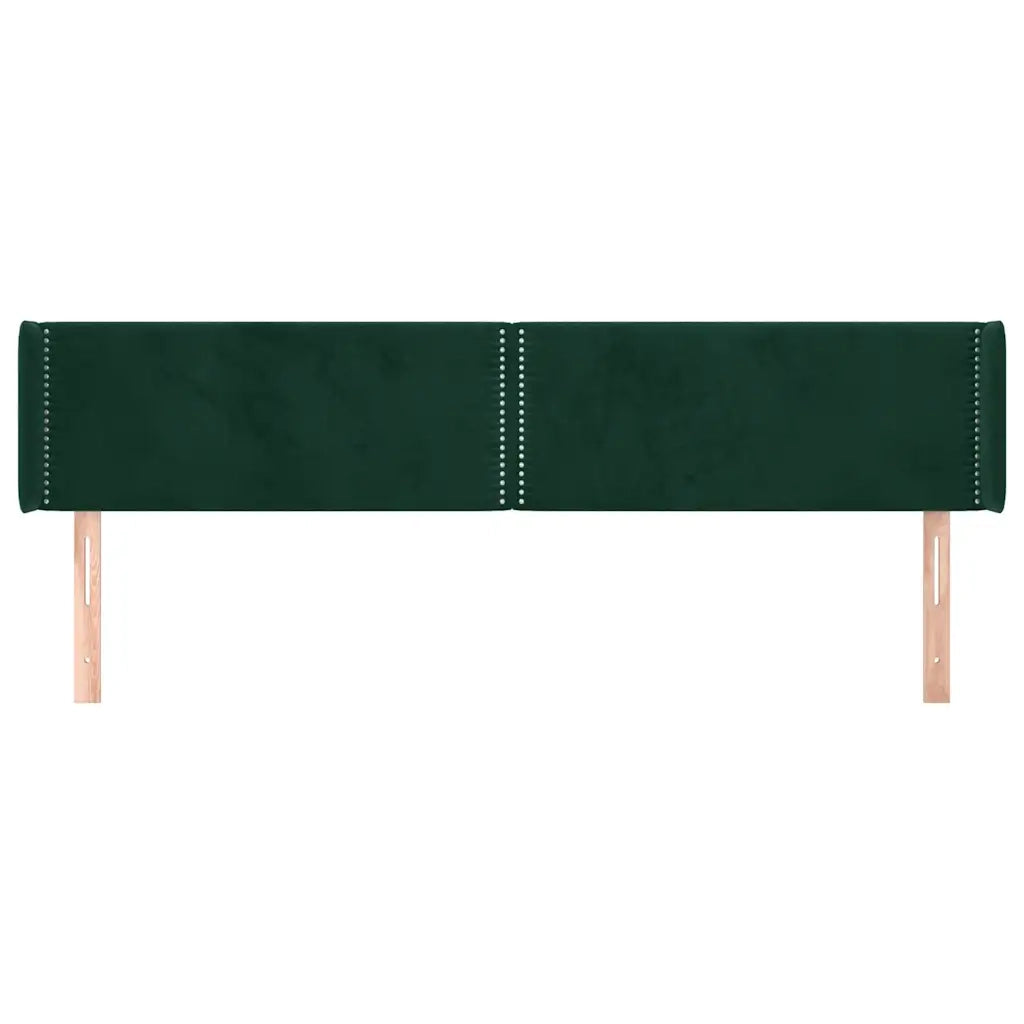 Testiera | Testata ad Orecchio Verde Scuro 203x16x78/88 cm in Velluto