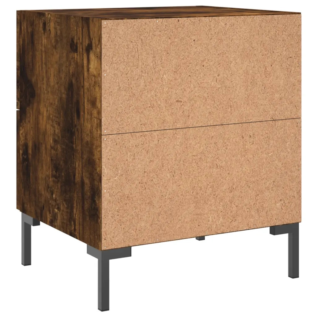 Comodino-Tavolino da notte Rovere Fumo 40x35x47,5 cm in Legno Multistrato 551423
