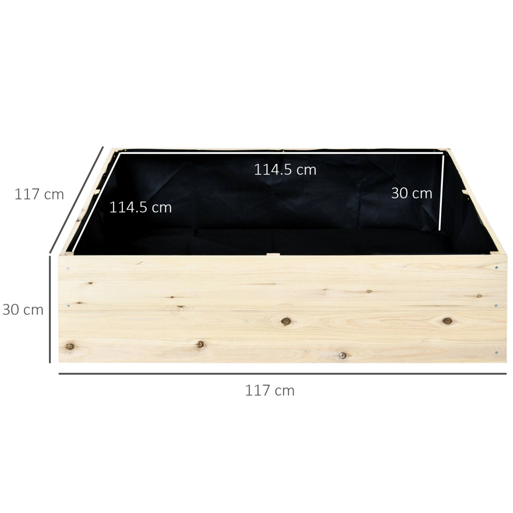 Letto Rialzato in Legno per Orto e Giardino ¨C Zephmum ¨C 117x117x30cm