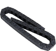 Catenaccio in Nylon nero per cavo da 18x25mm, tipo brug, lunghezza 1M per macchina CNC e stampante 3D.