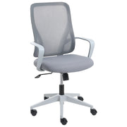 Sedia da ufficio in tessuto grigio chiaro rivestimento in rete girevole da scrivania per computer seduta regolabile schienale reclinabile