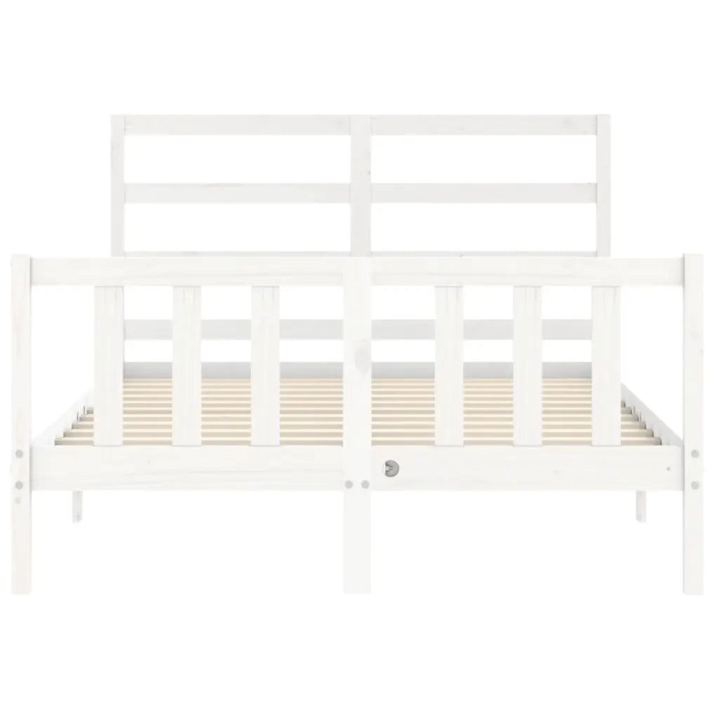 Giroletto senza Materasso-Struttura Letto Bianco 120x200 cm Legno Massello Pino 840394