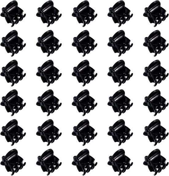Mini Clip per Capelli in Plastica 30 Unità - Piccoli Ferri per Capelli Antiscivolo Accessori per Capelli per Ragazze e Donne (Nero)