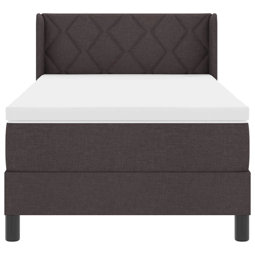 Letto a molle con testiera Marrone Scuro 190 x 90 cm Tessuto 3341142