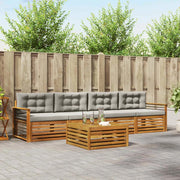 Set di divani da esterno 5 pcs Grigio Naturale e Chiaro 3372991