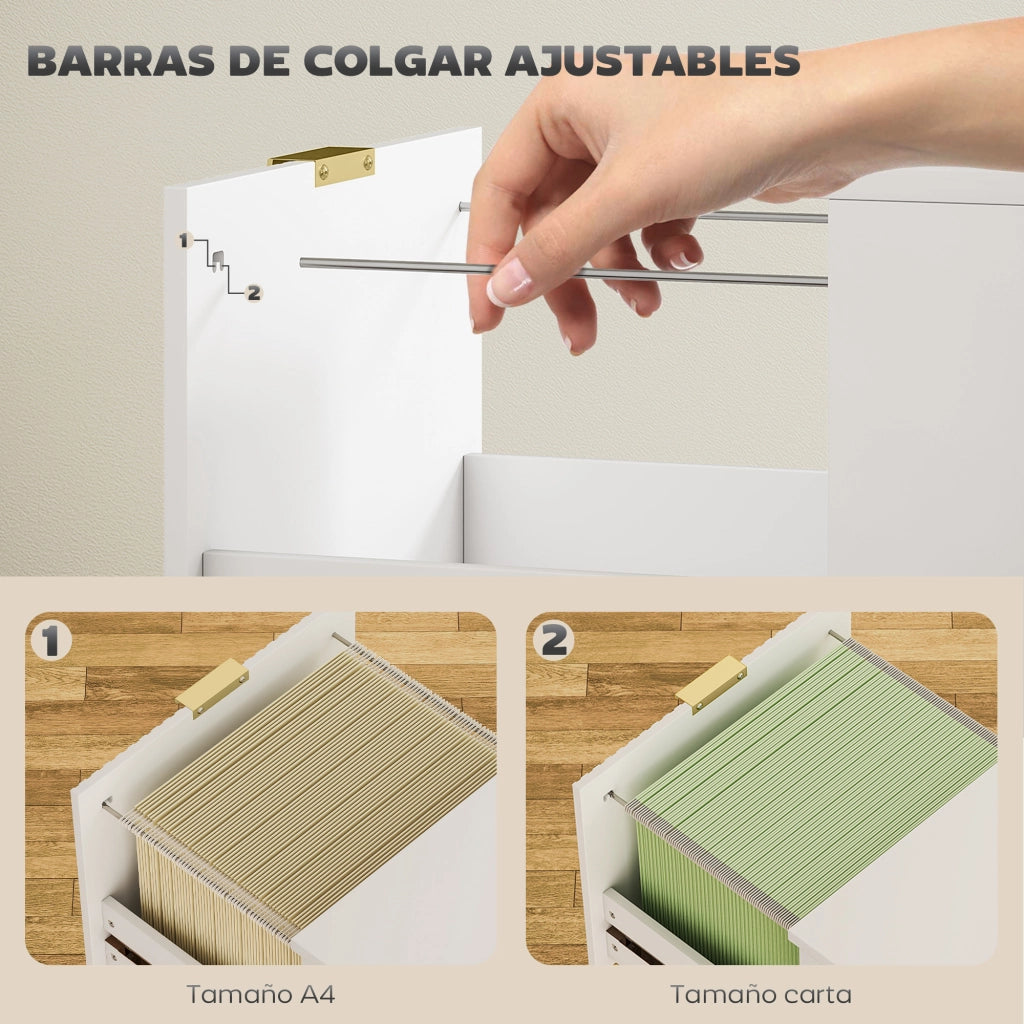 Cassettiera per scrivania con 2 cassetti ¨C Minimal ¨C Bianco 40x40x71 cm