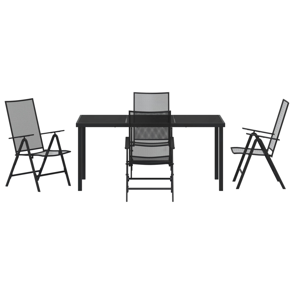 Set da Pranzo da Giardino 5 Pezzi in Acciaio Antracite