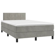 Letto a Molle con Materasso e LED Grigio Chiaro 120x190 cm Velluto 3270153