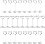 Clip per foto 25 pezzi - Sostegno per carta da visita - Supporto per foto - Supporto per numero di tavolo - Forma a cuore - Materiale metallico di alta qualità