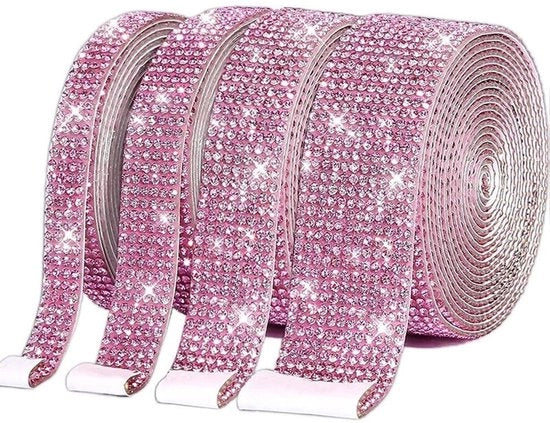 Lint Strass con Diamanti con Effetto Edelstella, 4 Rulli, Autoadesivo con Effetto Lucido, DIY per Decorazione di Telefoni, Auto e Casa (Rosso)