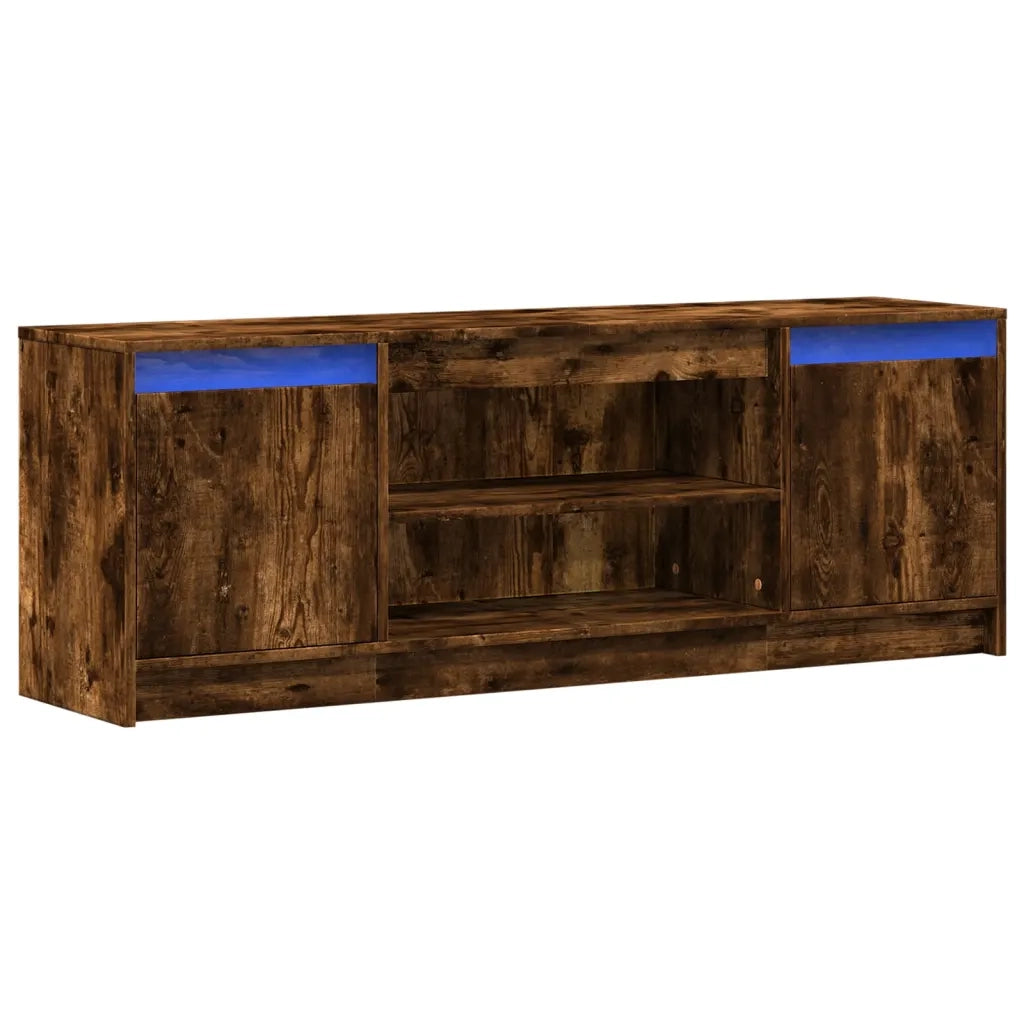 Mobile TV | Armadietto TV | Mobile Porta TV con LED Rovere Fumo 139,5x34x50cm in Truciolato